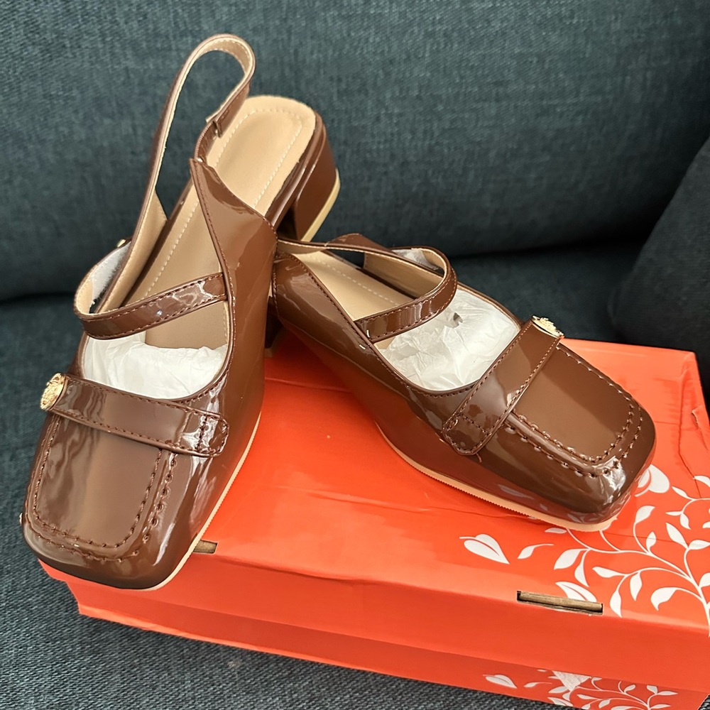 Elegant Brown Women's Slingback Shoes
